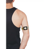 Dexcom G7 Viking Edition armband with rotating clip on person's arm, showcasing stylish design.
