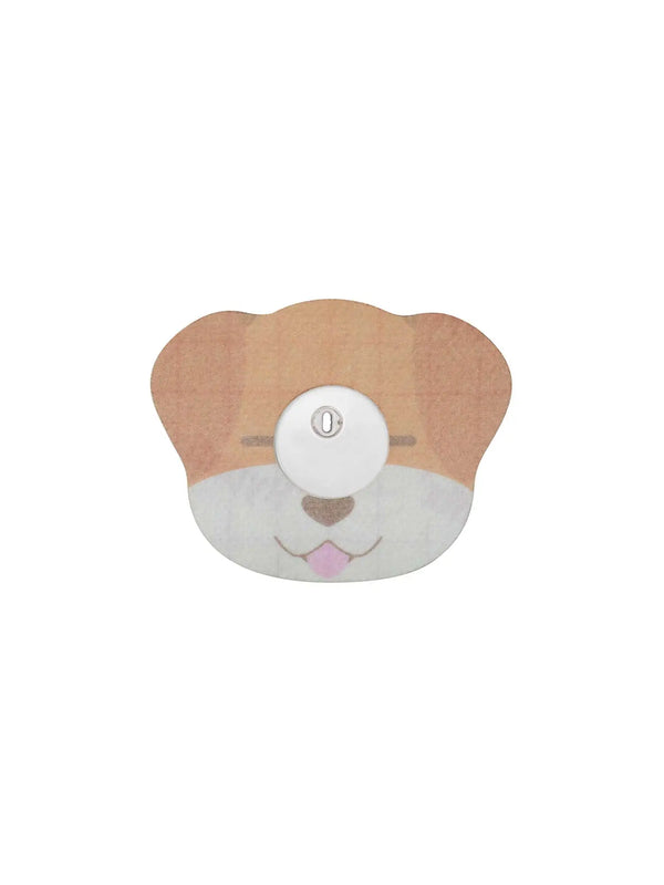 Dog-shaped kids adhesive patch for FreeStyle Libre 3 sensor (7.3 × 5.8 cm)