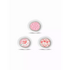 Valentine-themed Dexcom G7 sensor stickers with heart designs, set of 3.