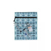 Dia-Cool insulin travel case cooling wallet for 4 insulin vials or eye drops in blue patterned fabric with zipper closure