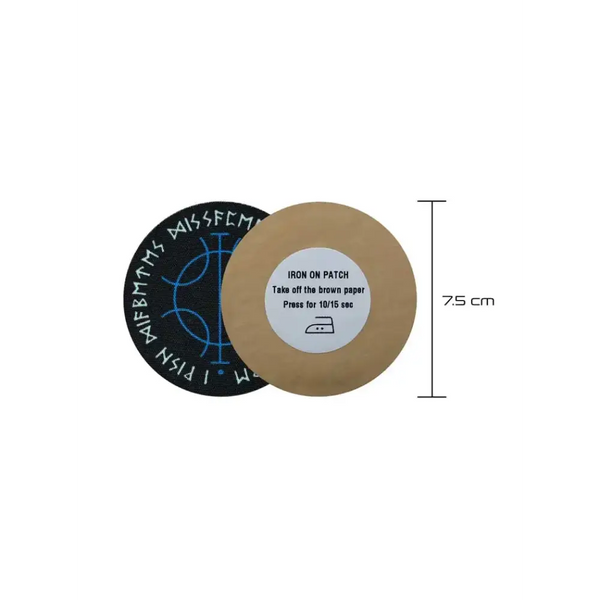 Viking-themed diabetes awareness iron-on patch, 7.5 cm, unique design, easy application.