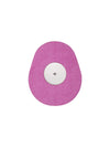 FreeStyle Libre 2 drop shape patch in pink solid color, breathable adhesive overpatch to help support sensor wear