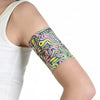 Colorful armband for secure blood glucose monitor placement, suitable for Freestyle Libre, Dexcom, Omnipod, and more.