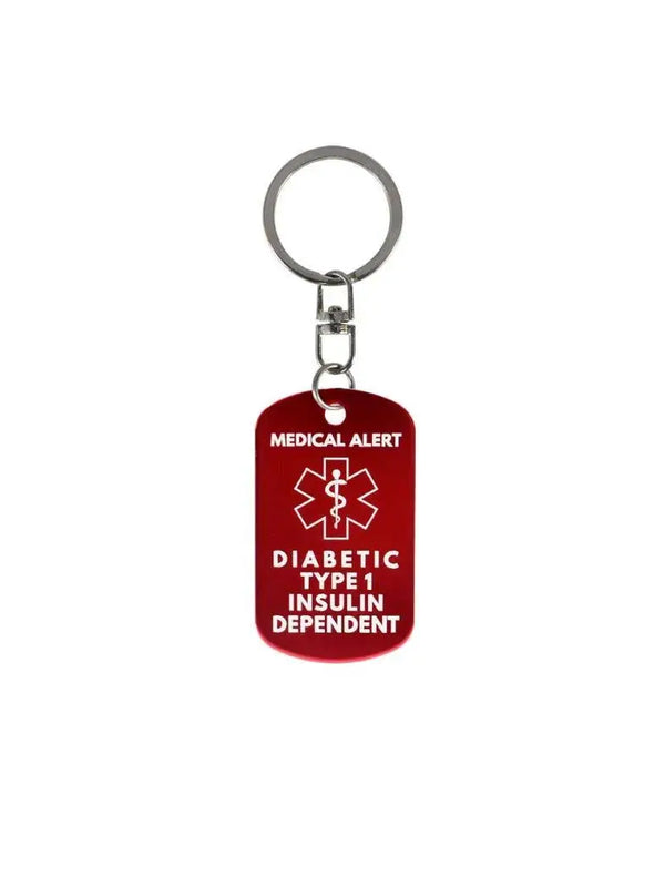 Diabetiker typ 1 insulinberoende metallnyckelring - Kaio-Key Hanger