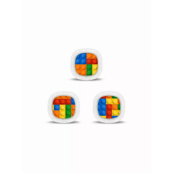Medtronic Simplera CGM Stickers in Fun Vibes Lego design. Add a playful Lego theme to your CGM sensor. 3 stickers per set. Non-removable.