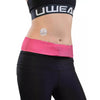 Universal insulin pump waistbelt in solid pink, comfortable and discreet for active lifestyles, suitable for various insulin pumps.