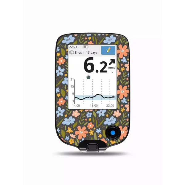 Floral Freestyle Libre Reader Sticker - Spring Edition, water resistant and colorful design.