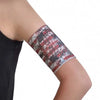 Glucose sensor armband for children with flag design, secure fit for sports.