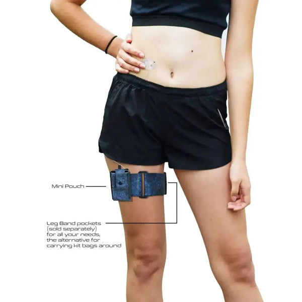 Insulin pump leg band for discreet wear under skirts and dresses by Kaio-Dia.