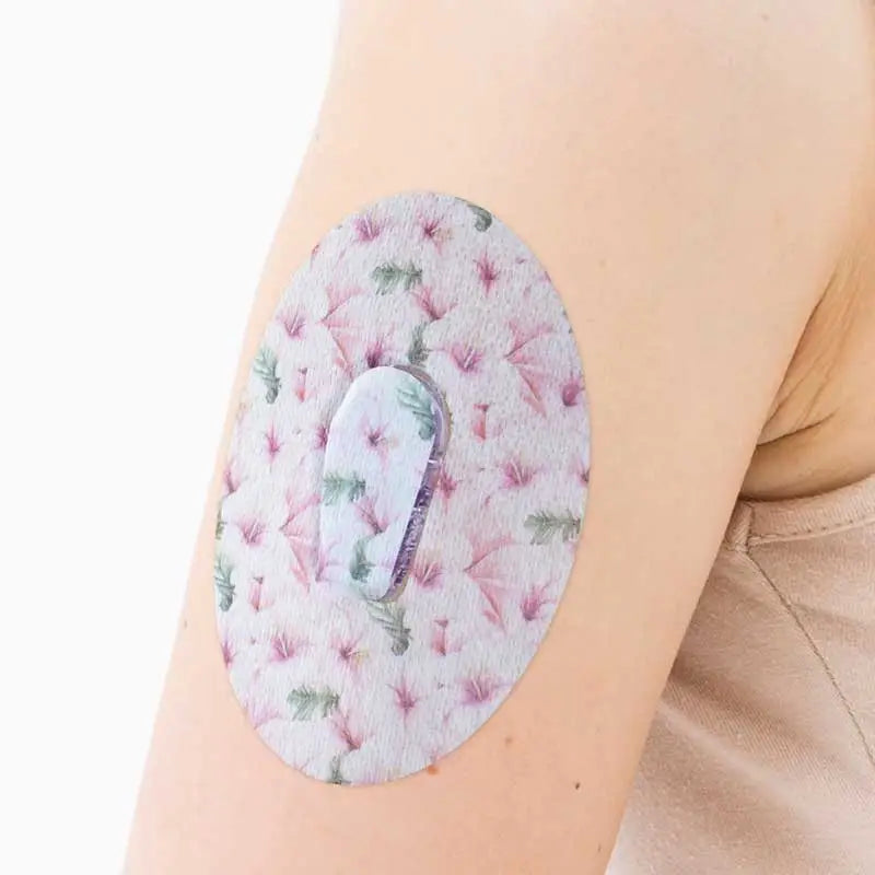 dexcom G6 sensor cgm patch with sticker on the arm Image