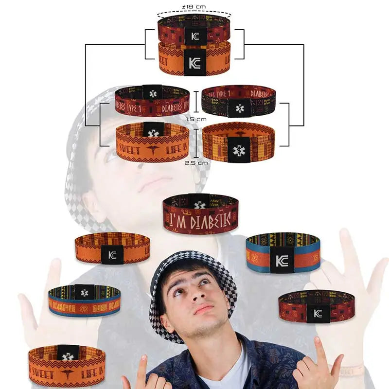 Diabetes Awareness Wristbands for Adults - Kaio-Wristbands Image