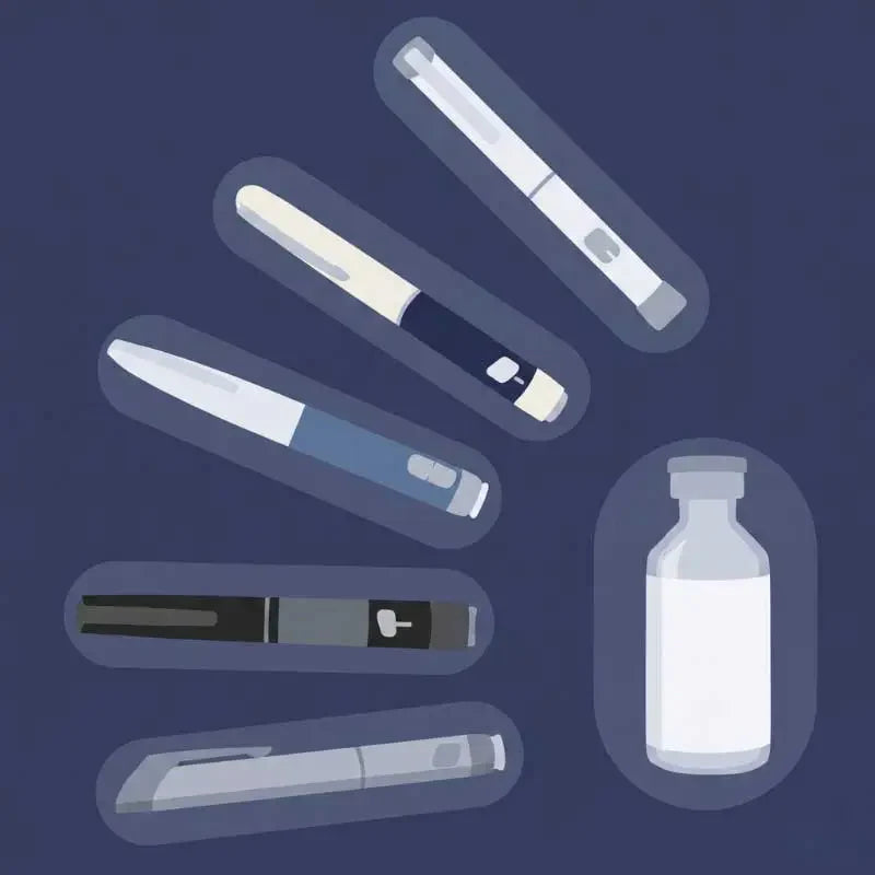 Insulin pens and vial for finding compatible pen cases, cooling wallets and needle tubes Image