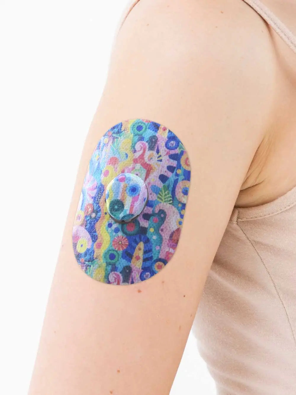 Plåster för Dexcom G7, motiv Ethereal Bloom, på armen