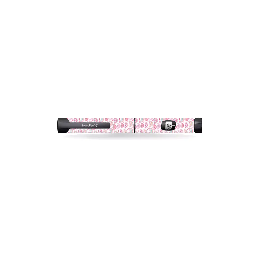 Novopen Echo insulin pen with Valentine 2024 love-themed decorative sticker