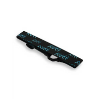 Buzud CGM Adjustable Armband - Dia-Style, black with blue design, lightweight and durable for active diabetes management.
