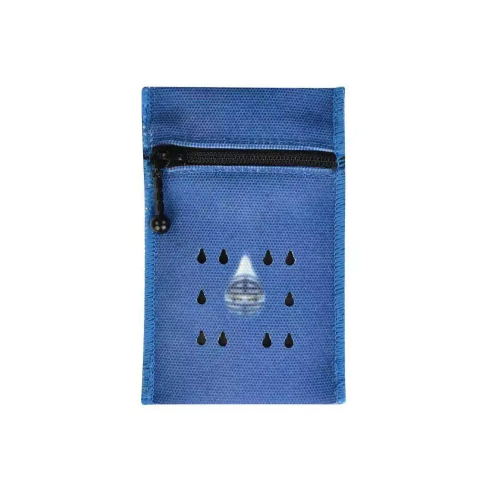 Blue cooling wallet for 1 insulin vial with zipper and evaporation design