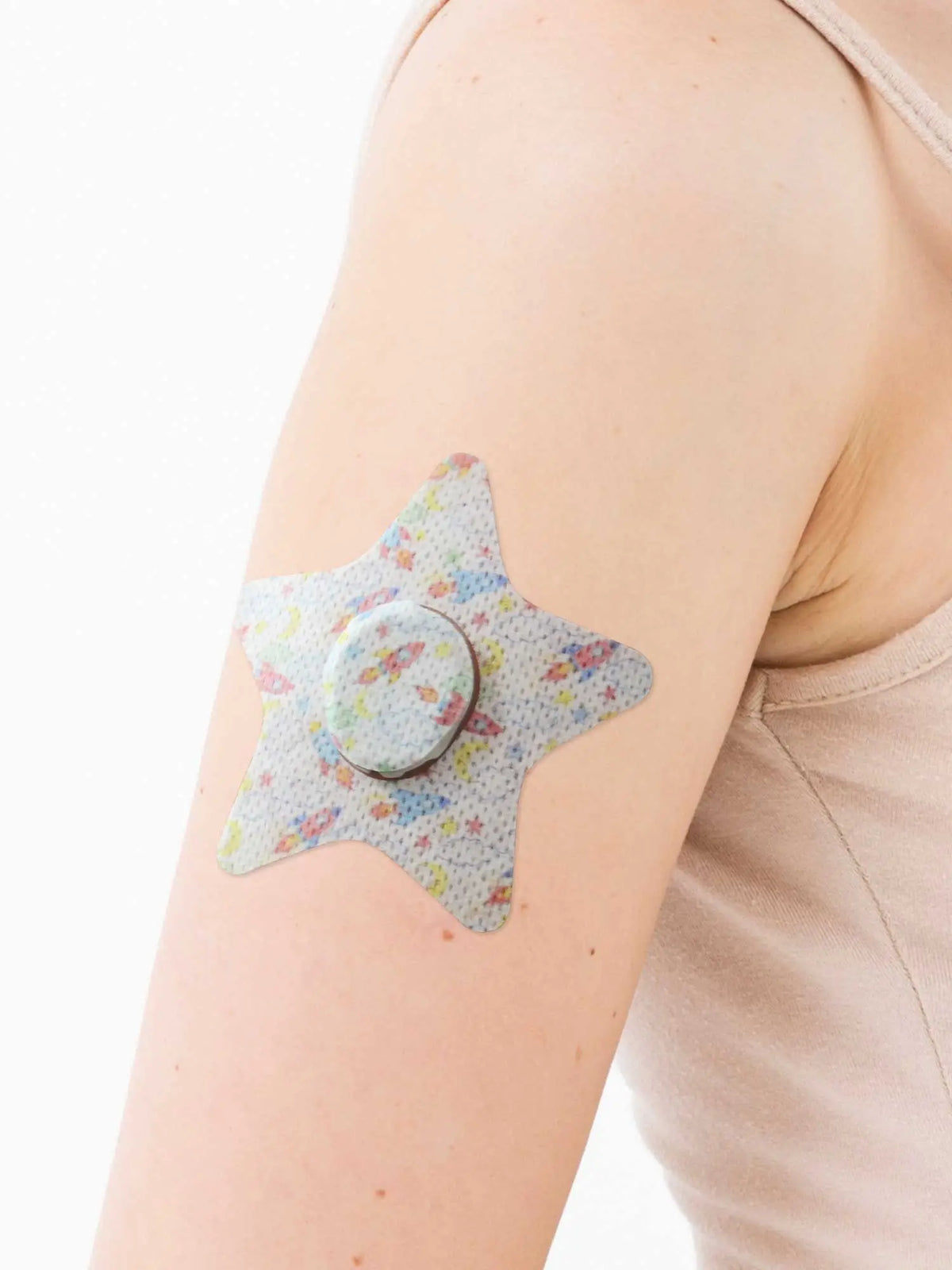 Barnplåster för Dexcom G7, form: stjärna, på armen