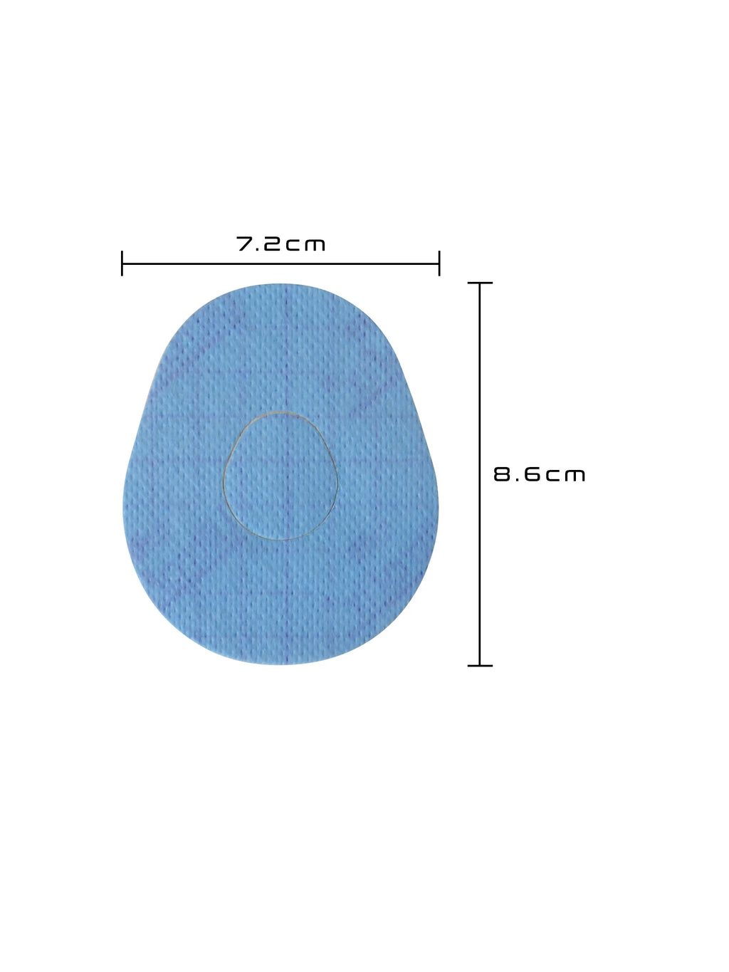 Plåster för Dexcom G7, form: droppe, storlek 7,2 x 8,6 cm