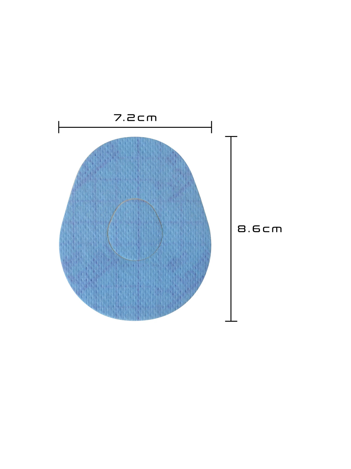 Plåster för Dexcom G7, form: droppe, storlek 7,2 x 8,6 cm