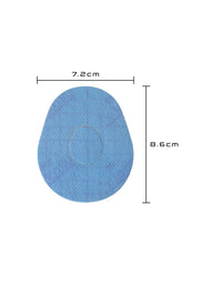 Plåster för Dexcom G7, form: droppe, storlek 7,2 x 8,6 cm