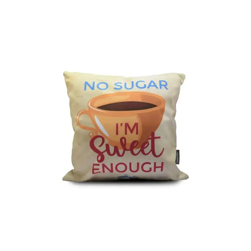 Diabetes Awareness Pillow Cover with humorous "I'm Sweet Enough" design, 40x40 cm, promotes awareness and comfort.