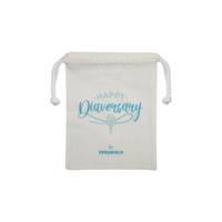 Kaio-Dia Diaversary Gift Bag open view, displaying 'Happy Diaversary' design, ideal for personal items and small gifts.