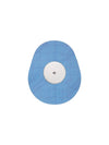 FreeStyle Libre 2 drop shape patch in blue solid color, breathable adhesive overpatch to help support sensor wear