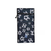 Insulin cooling wallet for kids with soccer print, fits 2 pens or vials, keeps insulin cool for 48 hours.