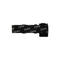 Insulin pump leg band with pouch, sporty Dia-Unisex design, black elastic with logo.