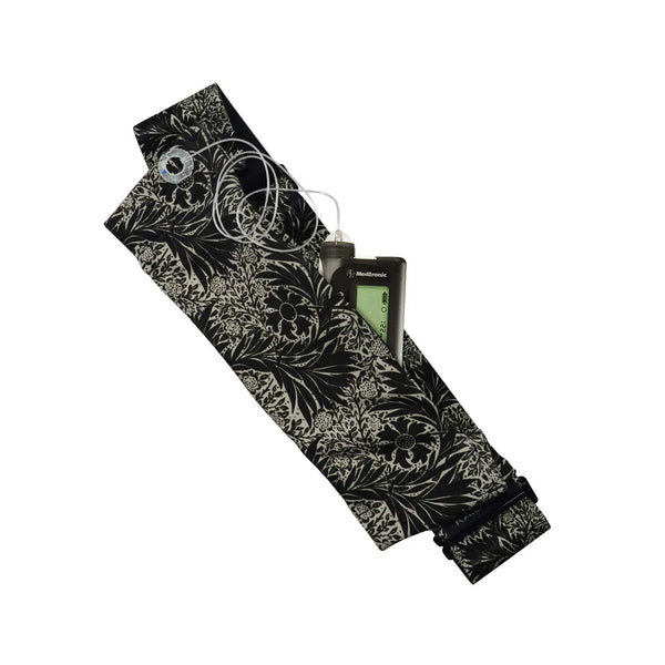 Justerbart insulinpumparbälte med G-krok – Midnight-kollektionen