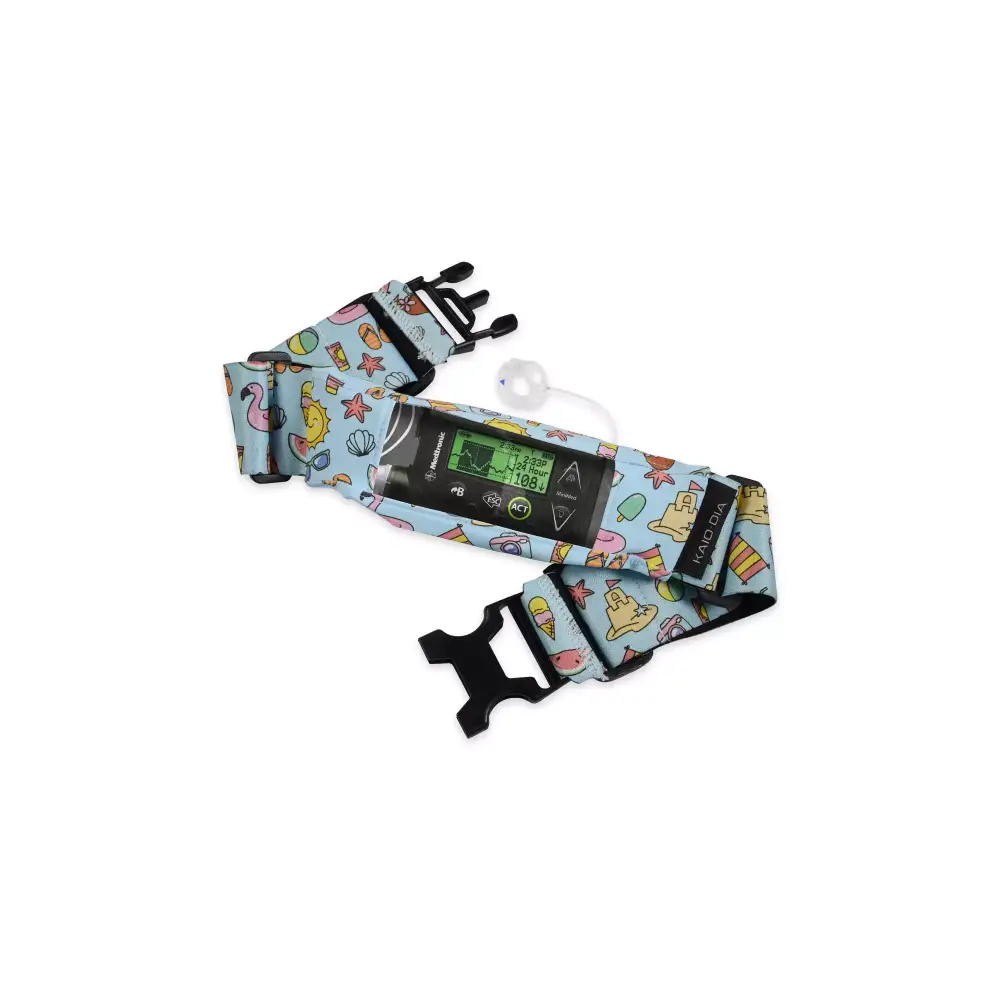 Insulin pump belt for kids with playful design and secure fit.