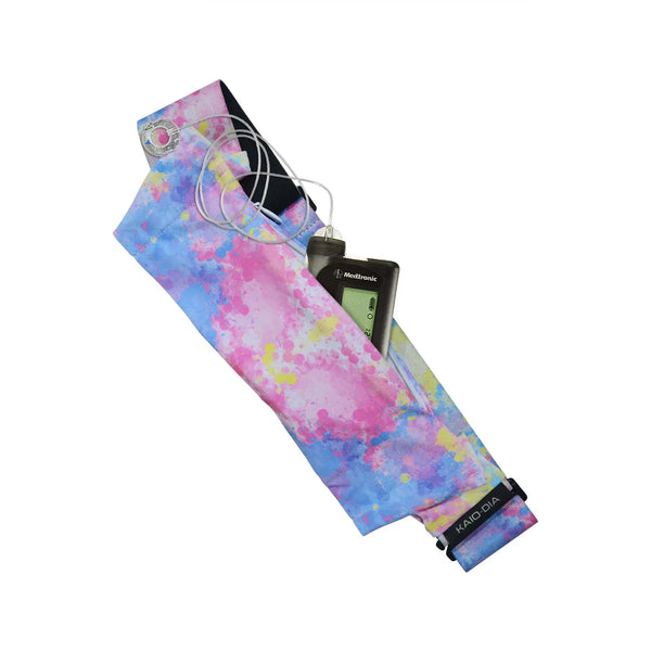 Justerbart midjebälte för insulinpump – tie-dye-tryck, G-Hook-lås | Dia Belly-Belt 2