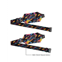 Colorful patterned on a black background for the Insulin Pump Pouch