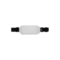 White rectangular Dia-Body Pouch for insulin pumps with black straps on each end