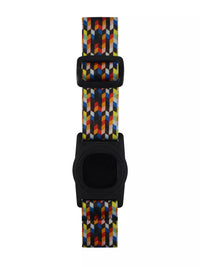 Simplera armband with colorful graphic design and adjustable strap.