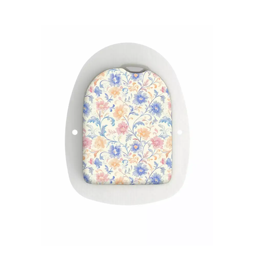 Omnipod POD with floral pattern sticker from Spring Edition 2025.