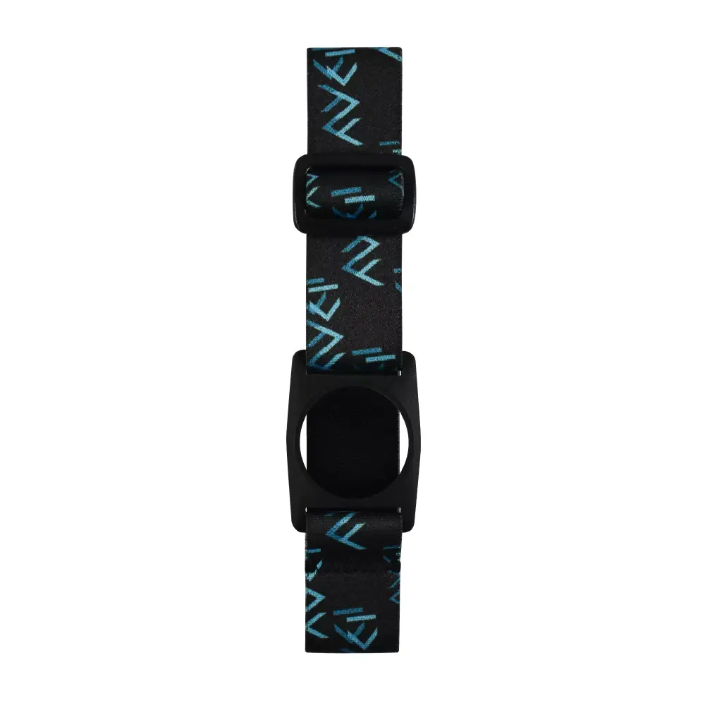 Sinocare iCan i3 Armband Dia-Style in black with blue pattern, for securing CGM, adjustable and comfortable fit.