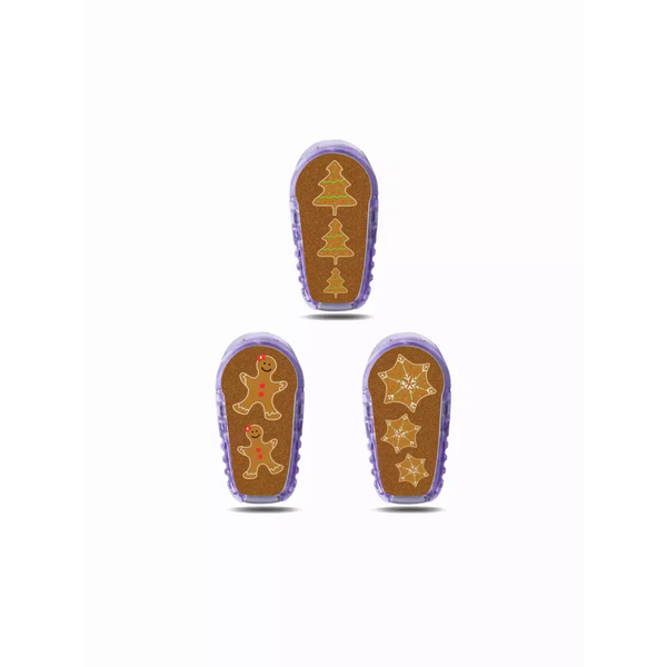 Christmas-themed Dexcom G6 sensor stickers with festive designs.