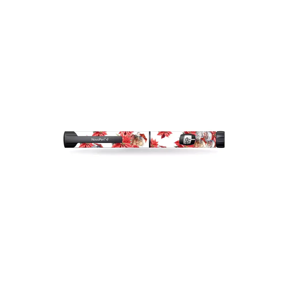 Novopen Echo 4 and 5 Christmas Edition insulin pen stickers with festive designs.