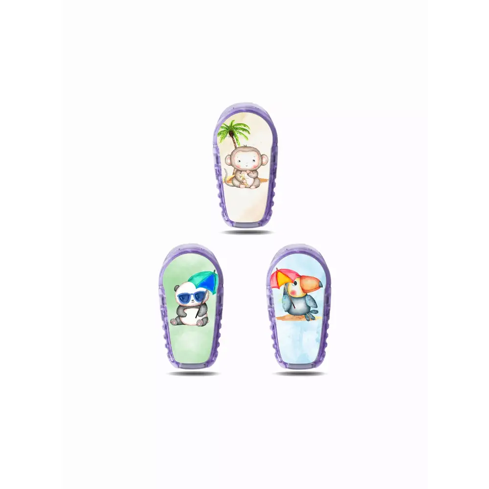Dexcom G6 Stickers - Summer Edition featuring sea creatures and tropical designs.