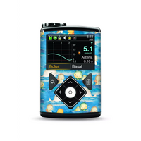 Medtronic MiniMed with Summer Edition sticker featuring tropical marine design.