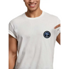 Viking-inspired diabetes awareness iron-on patch on white t-shirt.
