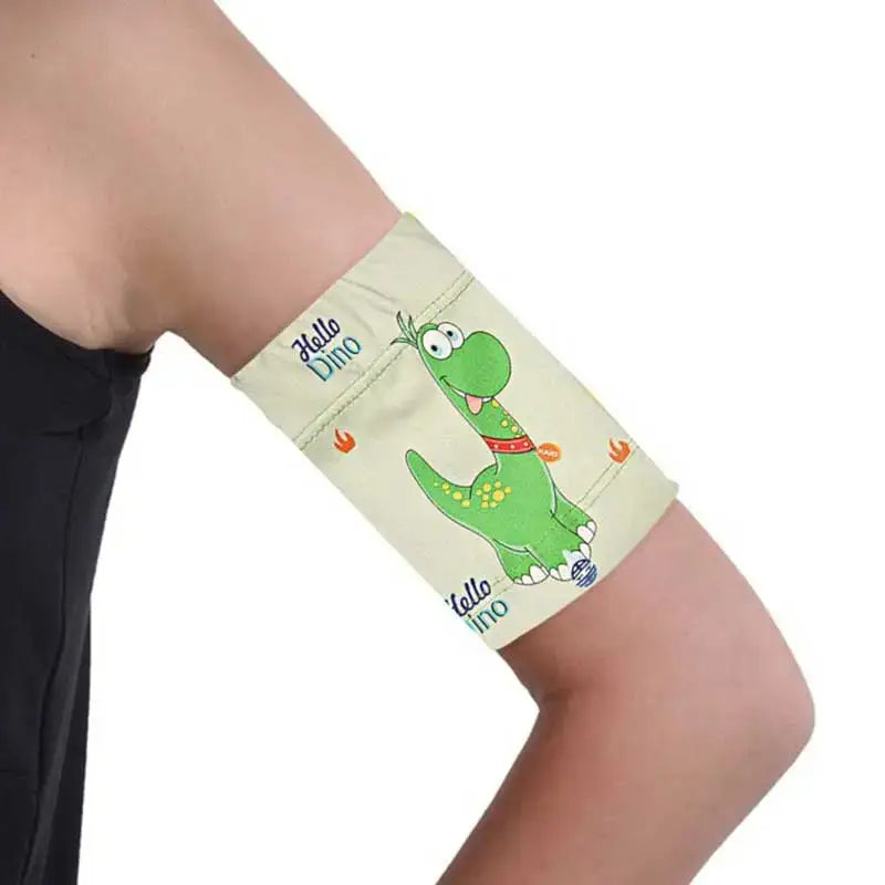 Blood Glucose Sensor Armband for Children - Fauna & Flora design, holding glucose sensor securely on child's arm.