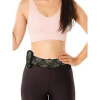 Compact pouch for glucose meter with belt loop, worn on waist, black with floral pattern, compatible with Dia-Utility Belt for diabetics.