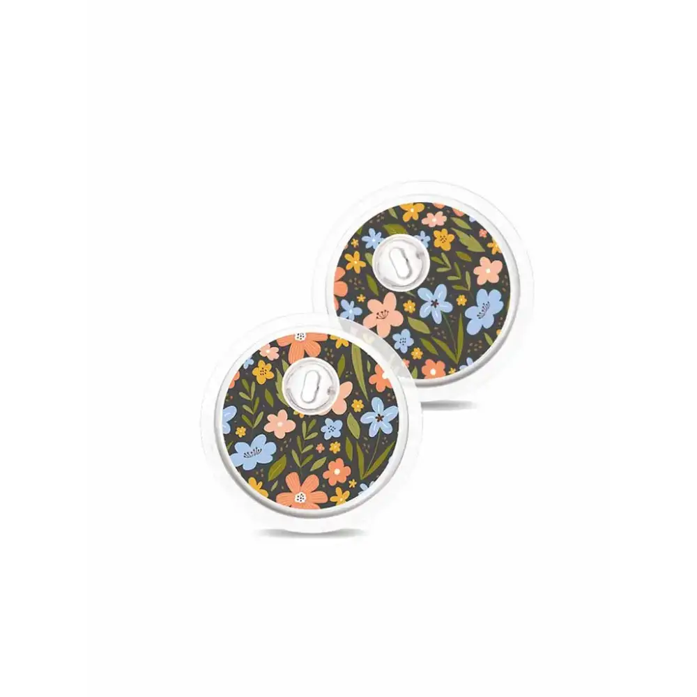Beautiful floral adhesive sensor covers from the Freestyle Libre 3 Spring Collection