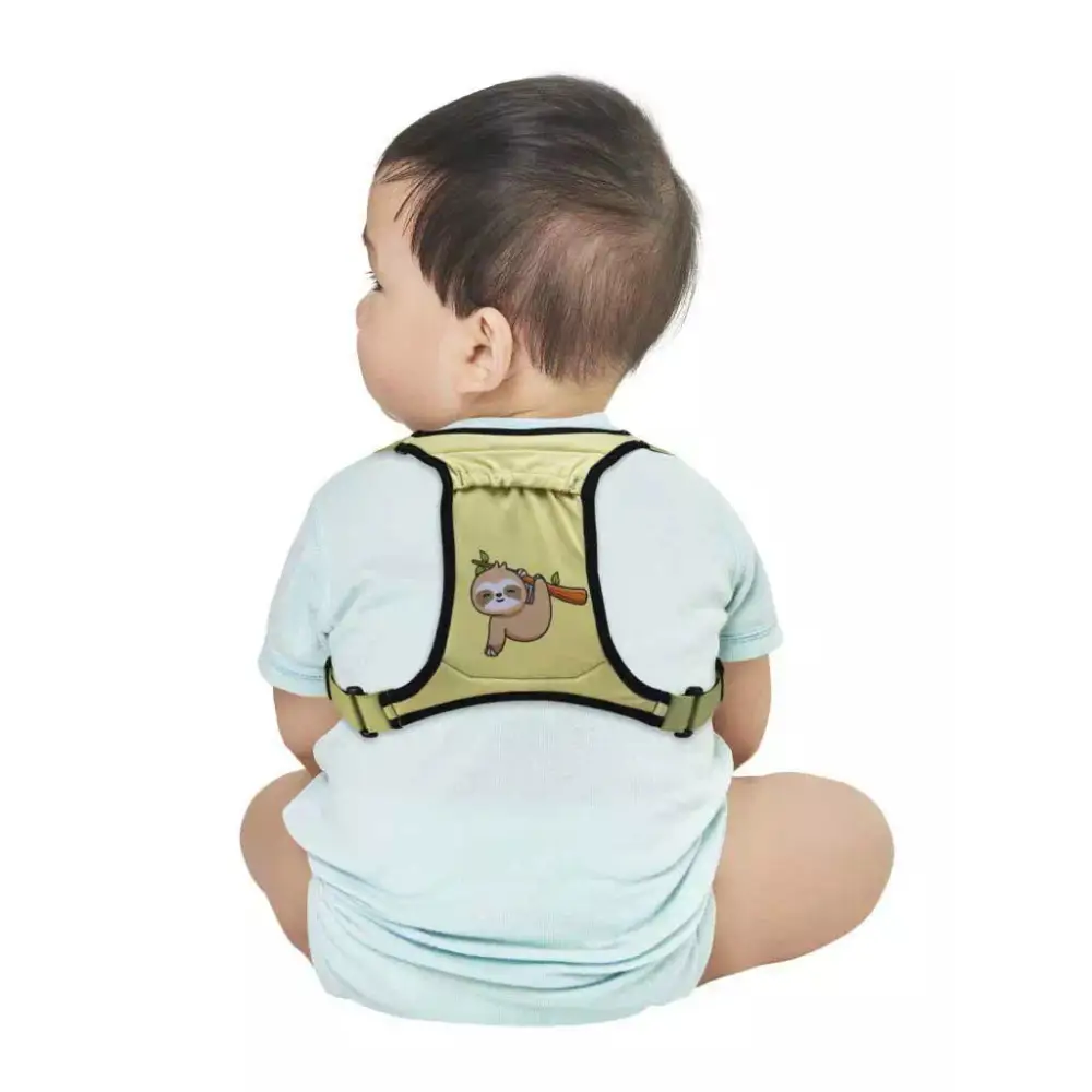 Insulin pump harness for toddlers with back pocket and cute design.