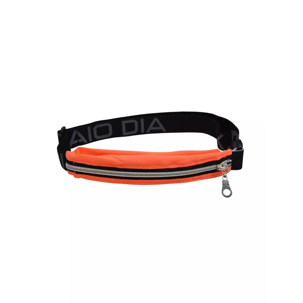 Insulin pump belt pouch for kids in plain orange color with adjustable strap.
