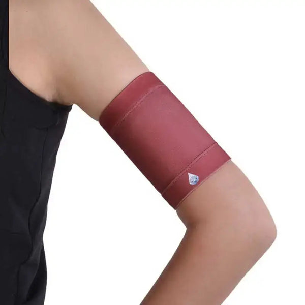 Protective elastic armband for glucose sensors in plain colors.