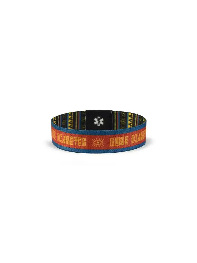 Reversible Diabetes Awareness Wristband with "Cure Diabetes" message, stylish and durable accessory, 1.5 cm height.