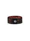 Reversible Diabetes Awareness Wristband with medical symbol and colorful pattern, Kaio-Wristband, 2.5 cm height.